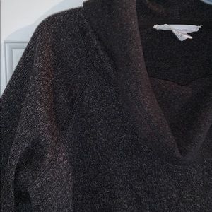 Fleece lined sweater. Black/charcoal. Sz L.